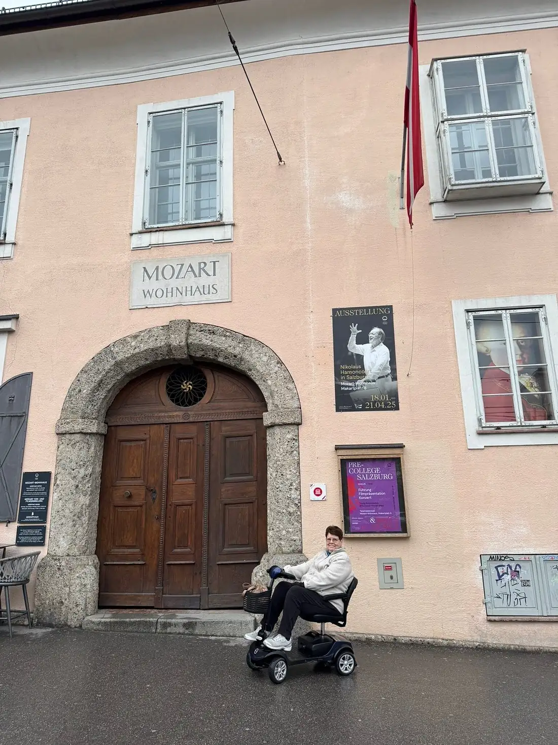 Mobile4Ever customer on a mobility scooter at Mozart's Residence, Salzburg