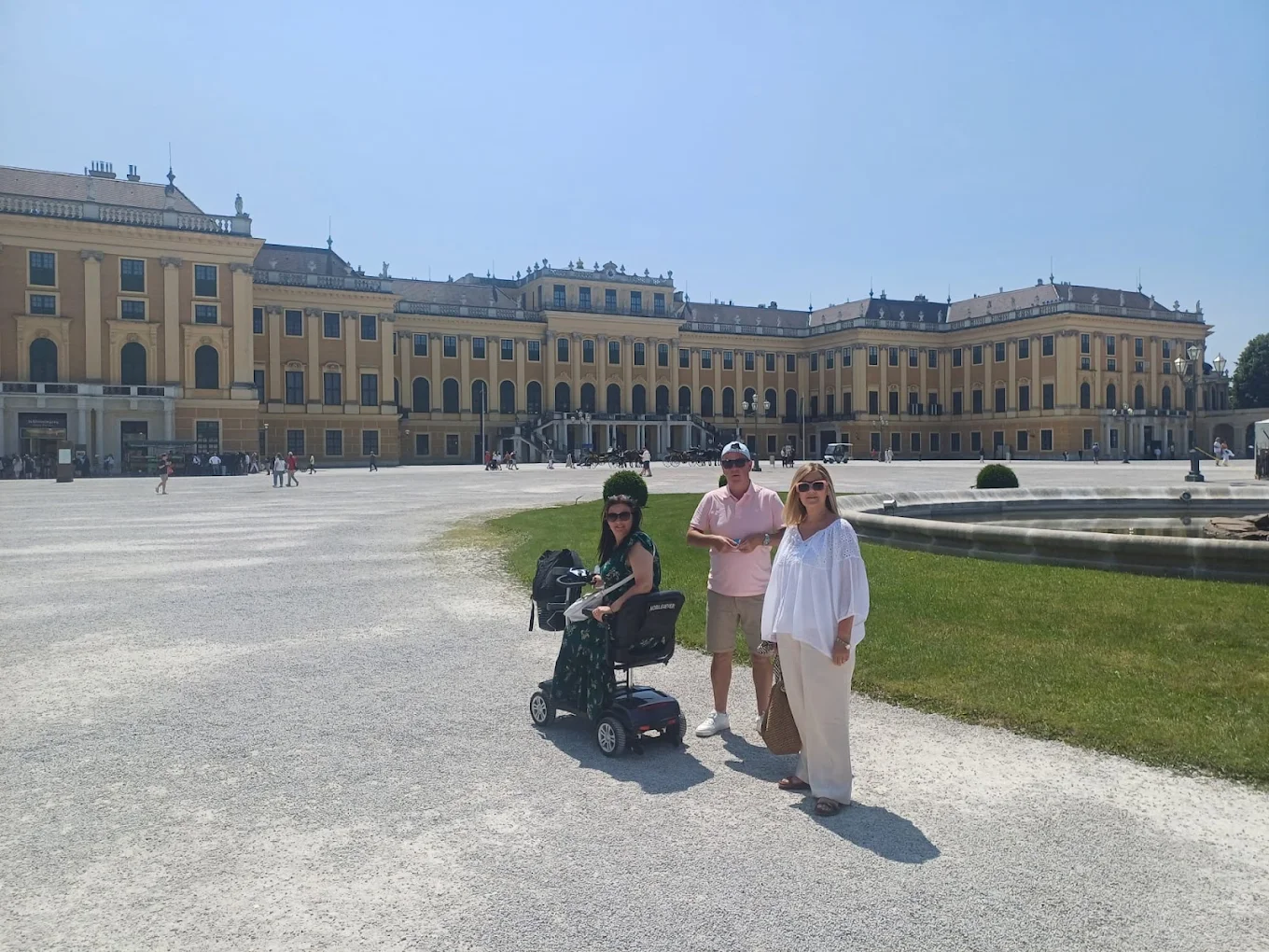 Mobile4Ever customer on a mobility scooter at Schönbrunn Palace, Vienna