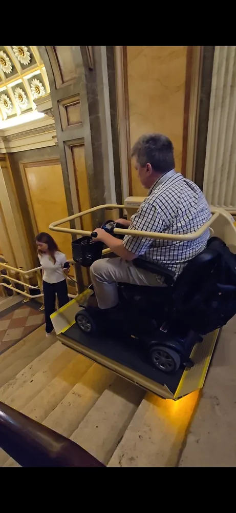 Mobile4Ever customer on a mobility scooter at Step-free access